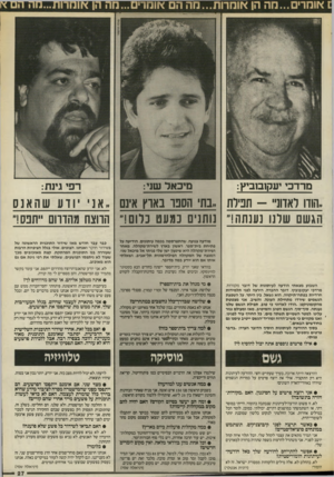 העולם הזה - גליון 2571 - 10 בדצמבר 1986 - עמוד 27 | מרדכי יעקובוביץ: מיכ אל שני: רפי גינת: ״הודו לאדוניי -תפילת ״בת הספד בארץ אינם ״ אנייודעשהאנס הג ש ם שרנו נענ תה!״ נו תני םנמעט כרום!״ הרוצח מהדרום ״תנס!״