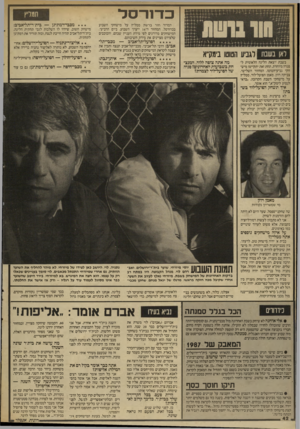 העולם הזה - גליון 2573 - 24 בדצמבר 1986 - עמוד 42 | כדור סל המדור חור ברשת ממליץ על מישחקי השבוע בכדורסל. המחזור ה־ 16 ייערך השבוע, ביום הרביעי. המישחקים מדורגים לפי מידת העניין שבהם, והכוכבים שלצידם מציינים את