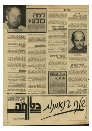 העולם הזה - גליון 2591 - 29 באפריל 1987 - עמוד 35 | שידור צר־ש האמההתפלל דישוע • לאיתן אורן על כתבה מרתקת ביומן הטלוויזיה בליל־שבת. בכתבה זו התגלה סיפורו המדהים של האלוף יוסי פלד. שאותו הסתיר גם מחבריו ומידידיו,