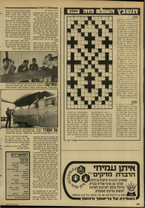 העולם הזה - גליון 2594 - 20 במאי 1987 - עמוד 31 | — מטוס ב־$5000 ת ש 1ץ 09011:1חוה (המשך מעמוד )29 לעוף גם מהלול. עוד אחד מהשותפים פרש, בגלל היאוש, ונשארו ארבעה: צחיק יבנה, שמי, קים ומתי קרוץ. שוב נפסקה