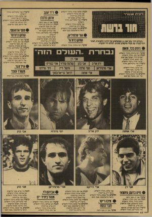 העולם הזה - גליון 2595 - 27 במאי 1987 - עמוד 43 | הגנה: שלמה שירזי, בית׳׳ר ירושלים אבי כהן, בית׳׳ר ירושלים ירון אדיב, בני־יהודה אורי בנודיס, הפועל לוד קישור: אורי מלמיליאן, בית׳־ר ירושלים סמי מלכה, בית׳׳ר