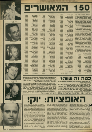 העולם הזה - גליון 2640 - 6 באפריל 1988 - עמוד 7 | 150 המאושר השמות מובאים בדיוק כפי שהם מופיעים במיסמך שהעבירה חבר ת ״כשואה״ ,שהיא חברת ה בורסה למניות בתל״אביב, למאיר ^רוזנפלד, ח תנו של שאול אייזנברג, בפברואר