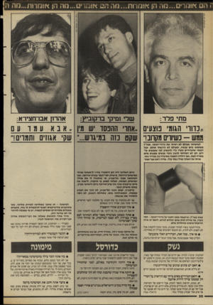 העולם הזה - גליון 2641 - 13 באפריל 1988 - עמוד 30 | ר הס *ו ס רי ס ...סחד! <י 0 !1רות 0 ...ה ד! 2אוסריס...נזח ד־ן א 0 )1רות 0 ...ה מ מתי פרד : שלי 1מיקי ברקוביץ: אהרון אס־חצירא: ,,נדור׳ הגומי טצעים ..אחו׳ ההנסד