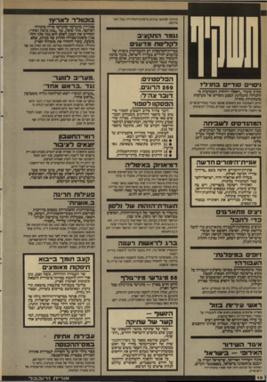 העולם הזה - גליון 2649 - 8 ביוני 1988 - עמוד 10 | ק־דין בתביעה שהגישו אריה בוכוולד ושותפו, מתי ששוו, נגד ״בנק מימון וסחר״, המחייב את הבנק לשלם להם 750 אלך דולר בגץ עיסקת-מכירה חוזרת של מניות, שלא בוצעה, עשוי