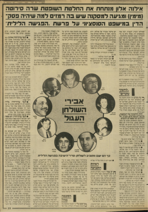 העולם הזה - גליון 2655 - 20 ביולי 1988 - עמוד 29 | אילוה אלון מנתחת את החלטת השופטת שרה סירוטה (3י3ין) ומגיעה לטסקוה שיש בה רמזים למה שיהיה פסק־הד !,בנ/״שפט הסנסציוני על פרשת ..הפגישה הלילית,, י שאזולאי הוטרד,