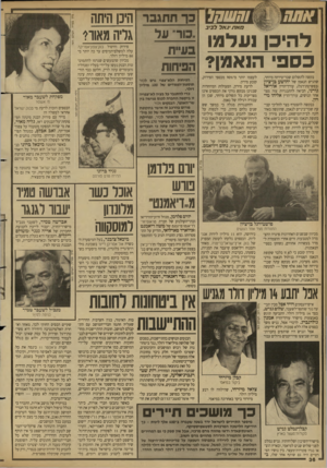 העולם הזה - גליון 2680 - 11 בינואר 1989 - עמוד 36 | וחשמל להיכן נעלמו הנאמן? כס 3 משת •ג אל ל בי ב בקשה לתשלום שכר־טירחה מיוחד, שהגיש הנאמן של יהושע בן־ציוז (בפשיטת־רגל) ,עורן־־הדיו אוריאל גורני, הביאה להתנגדות