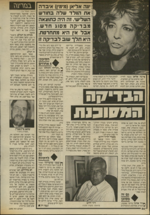 העולם הזה - גליון 2698 - 17 במאי 1989 - עמוד 50 | יווה אליאן(מימין) איבדה את הוולד !11 ולה בחוד ש השלישי. זה היה כתוצאה מבדיקה ( 1סוג ו זדש . אבל אין היא מתחרטת. היא תלך שוב ל ב די ק ה זו לו נ ה אליאן נכנסה