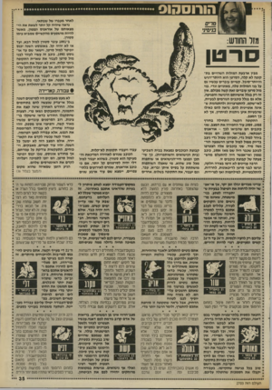 העולם הזה - גליון 2703 - 21 ביוני 1989 - עמוד 35 | הורוסהוס לאחר מעברו של שבתאי. נראה שיהיה קל יותר לשאת א ת הי מצאותם של אוראנוס ונפטון, מאשר להיות מושפעים מהקשיים שמביא עימו סטורן. ב״ 1991 עובר סטורן למזל