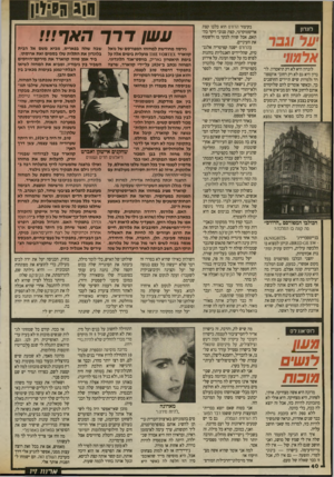 העולם הזה - גליון 2704 - 28 ביוני 1989 - עמוד 40 | לונדון •על1 אלמוו׳ לונדון היא לא רק תיאטרון. לונדון היא גם לא רק רחוב־ אוקספורד (למרות שיש תיירים החושבים כך, וכאשר אומרים להם שלוקחים אותם לרחוב אחר הם מביאים