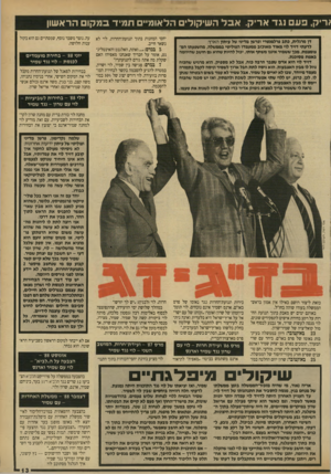 העולם הזה - גליון 2708 - 26 ביולי 1989 - עמוד 14 | ן ר־ק, פעם 1גד אריק. אבל השיקולים הלאומיים תמיד במקו הראשון דן מרגלית, כ תב פרלמנטרי ופרשן מ ד מי של עיתון הארץ: לדעתי דויד לוי מאוד מאוכזב ממעמדו הפוליטי
