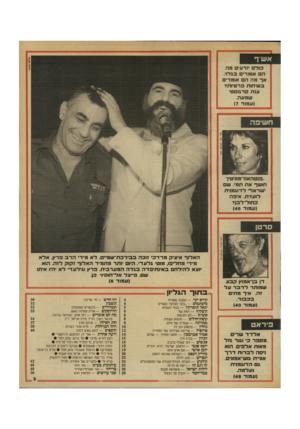 העולם הזה - גליון 2709 - 2 באוגוסט 1989 - עמוד 3 | י שראל מלובני אשף כולם יודעים מה הם אומרים בגלוי. אך מה הם אומרים בשיחות פרטיות? ענת סרגוסט׳ שמעה. (עמוד )7 חושף את תמי. שם ישראלי לדוגמנית לועזית. איפה