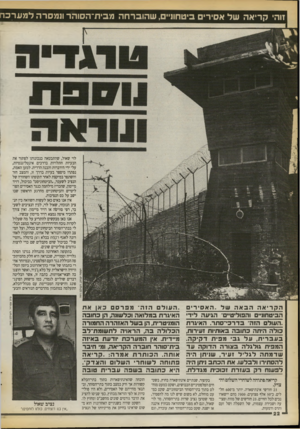 העולם הזה - גליון 2723 - 8 בנובמבר 1989 - עמוד 22 | זוהי קריאה של אסירים ביטחוניים, שהוברחה מבית־הסוהר ונמסרה ל מ ערכ ח לוי שאול, שהתבטאה בנכונותו לפתור את הבעיות התלויות בררכים אינטליגנטיות, על־ ידי הידברות