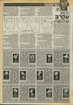 העולם הזה - גליון 2724 - 15 בנובמבר 1989 - עמוד 29 | הורוסהוס סריס בנים יני מזר החודש: עקרב של הבלוטות, בעוד שיד חמה, חלקה, מראה פעילות״יתר של הבלוטות. אצבעות בעלות מראה של נקניקיות מראות גם הן על בעייה בבלוטות.