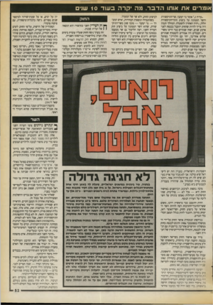 העולם הזה - גליון 2725 - 22 בנובמבר 1989 - עמוד 53 | אומרים את אותו הדבר. מה יקרה ב עו ד 10 שגי ״ערוץ ,2״ אומר גד יעקבי, שר־התיקשורת והשר הממונה על ביצוע חוקי־התיקשורת הללו ,״יהיה האחרון להפעלה. המהלך הנכון היה