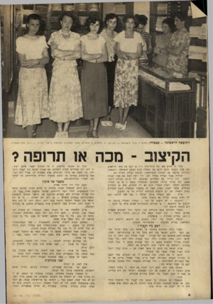 העולם הזה - גליון 668 - 10 באוגוסט 1950 - עמוד 4 | ה תו צאה הראשונה — אבטלה: ב חנו ת זו בלבד מו שב תות 15 מוכרות 13 ,פועלות 8 ,תופרות, מלבד הפועלים העוסקים בייצו ר הבדים — .כ־ 70 בננלי־משפחות. הקיצוב -מכה או תר