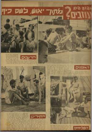 העולם הזה - גליון 835 - 22 באוקטובר 1953 - עמוד 4 | משה חליפה, בן ,40 הוא נהג לפי.מקצועו. משפחתו כוללת אשת.ן־ 4ילדים. כשעלה לארץ, שהה 14 יום. בשער הע־ל״ה, היעבר משם למעברת .1הרצליה. שם y1*jלו חדדיאחד בצריף .״