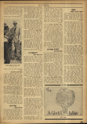 העולם הזה - גליון 860 - 15 באפריל 1954 - עמוד 20 | במדינה העם הסמר המ 11 הקטן עמוק בלבו של כל אדם חבויים זפררנדת נשכחים, אשר אין הוא יודע כלל על קיומם• הדברים אשר ראה ושמע, בהיותו בן שנתיים׳ שלוש, צבורים שם