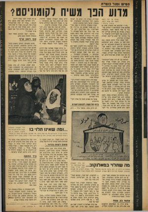 העולם הזה - גליון 861 - 22 באפריל 1954 - עמוד 7 | פטיש ומגל בנצרת מדוע ה פו משיח לקומוניסט? הבונה על יסוד רופף, עושה את עצנוו רופף. (אינודה ערבית) * ״לא די שהרגתם את המשיח, אתם גם עשיתם אותו לקומוניסט !״