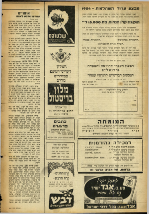 העולם הזה - גליון 882 - 15 בספטמבר 1954 - עמוד 16 | מבצ ע עדוד־ 1־.שתלמגות 1954 - אופניים לאיר הצלחתו הגדול־ ,של מבצע זה באביב , 1953 עשתה הנהלת המכון מאמצים עליונים כדי לארגן גם השנה, על סף הלכודים החדשה מפעל