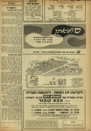 העולם הזה - גליון 910 - 24 במרץ 1955 - עמוד 14 | 11 /׳׳ן׳ י ימתקבלים תלמידים מתחילים ומתקדמים ללמוד בכלי נגינה עממיים. חלילית חליל רועים מפוחית פה אקורדיון קונצרטינה פסנתר גיטרה מנדולינה תוה יי* י * 4 תיאוריה