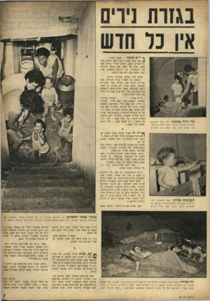 העולם הזה - גליון 934 - 8 בספטמבר 1955 - עמוד 7 | סיר לילד! ככונקר. ילדי אחד המשקים התרגלו במהרה לחיות יומס ולילה בבונקר. הם ישנים איש בצד רעהו, על מזרונים. הפעוטים ככלוב: אחד המשקים הכין סידורים מתאימים לשעת
