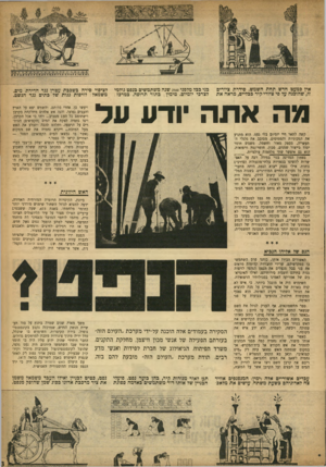 העולם הזה - גליון 938 - 6 באוקטובר 1955 - עמוד 3 | אין במעט חדש תחת השמש. סידרת ציורים זו, שהוכנה על פי ציורי־קיר בבליים, מראה את בני ככל מלפני 2500 שנה משתמשים בנפט גולמי לצרכי יומיום. מימין :.בתור תרופה.