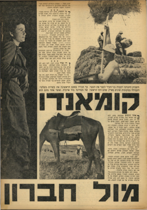 העולם הזה - גליון 968 - 3 במאי 1956 - עמוד 3 | ימים בשנה — אנשים מובחרים לביצוע משימה התובעת אומץ־לב ורוח־הקרבה מעל לצו התפקיד ומעבר לתביעת החובה. ף פי המפה, שובן להב בקרבת הגבול. /גדר המשק מרוחקת כמה מאות