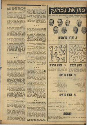 העולם הזה - גליון 969 - 10 במאי 1956 - עמוד 18 | זידץ זה בא כדי לאפשר לד לבחון את כושר זכרונך. לפני שתיגש לעיין :כתוב להלן, ראה את ההוראות כעמוד .20 הנידון (סוף מעמוד )3 חדשה תהיה אסון כשבידו, סכנה מיידית